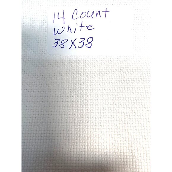 14 Count White Aida Cloth 38x38 Inches Cross Stitch Fabric - Picture 2 of 2
